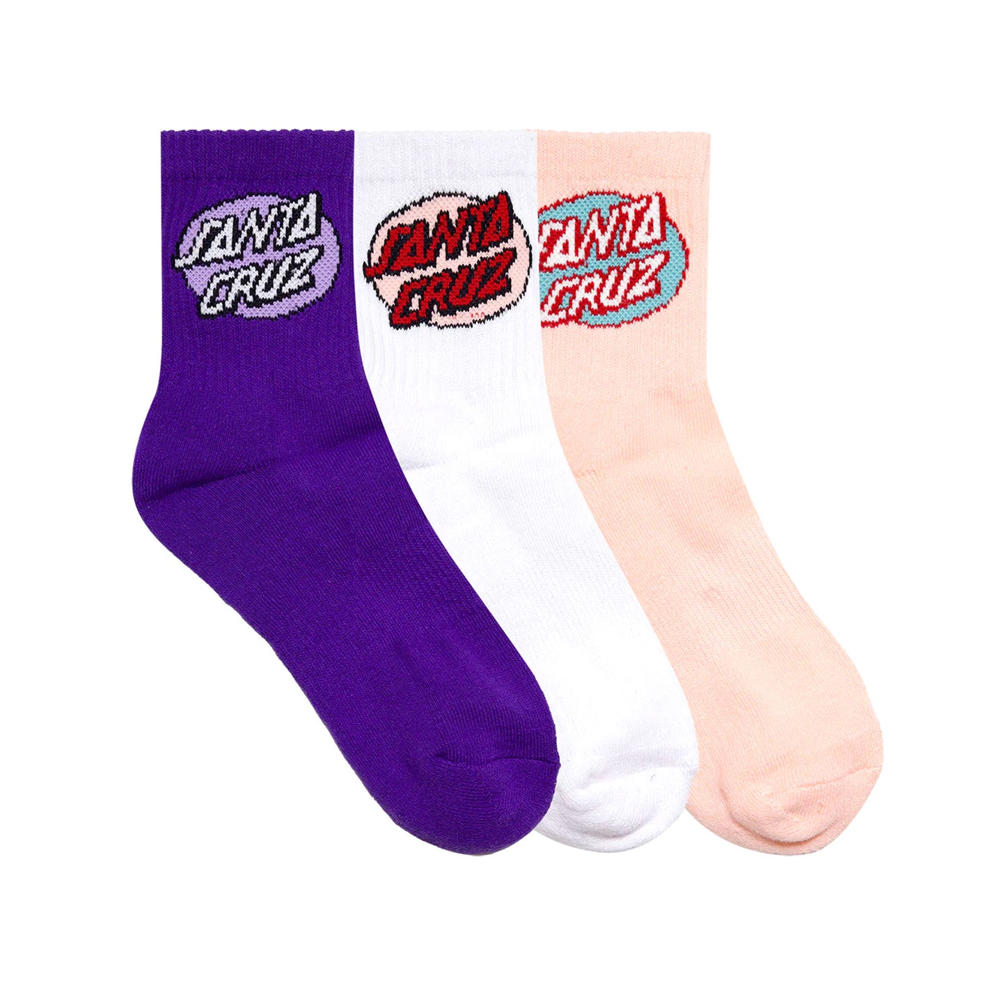 Oval Dot Girls Mid Socks (3 Pack)