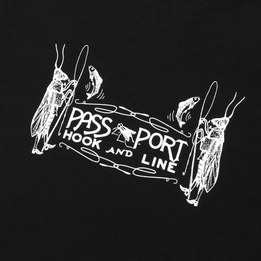 Passport Hook & Line TShirt, Black Beyond Skate