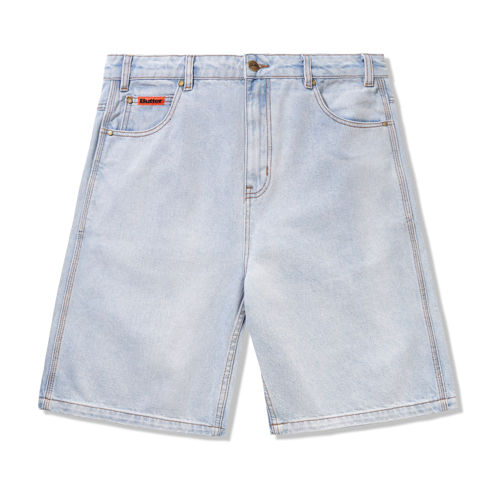 Butter Goods Baggy Denim Shorts Light Blue Beyond Skate