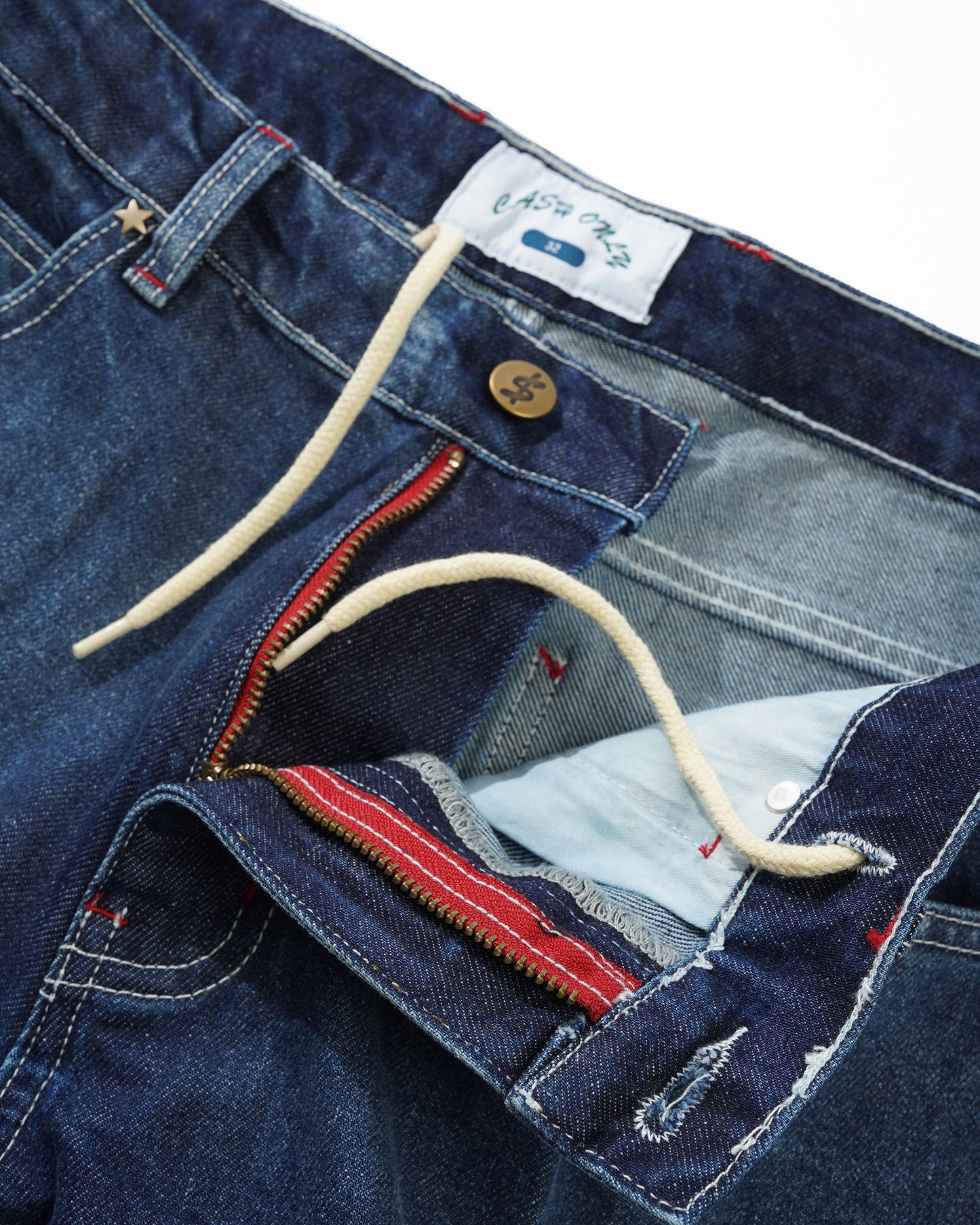 Distress Washed Slub Blue