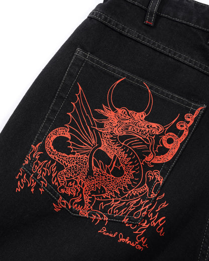 Dragon Denim Shorts