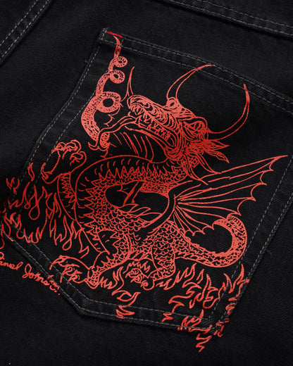 Dragon Denim Shorts