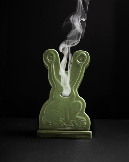 Frog Ceramic Incense Holder