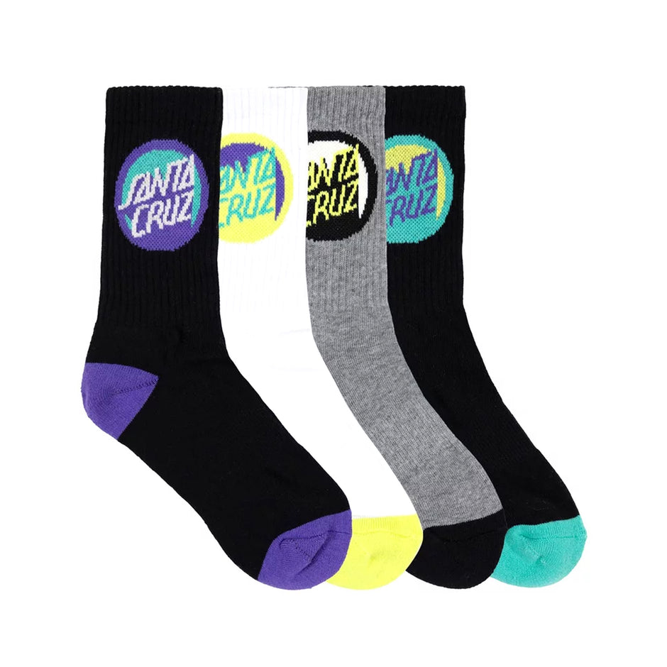 Bold Shadow Dot Crew Socks 4 Pack (Youth)