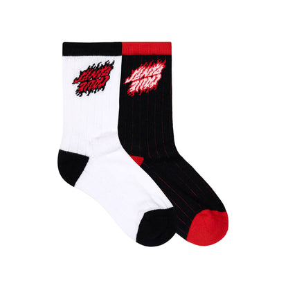 Flamed Stack Upside Down Crew Socks - 2 Pack (Youth)