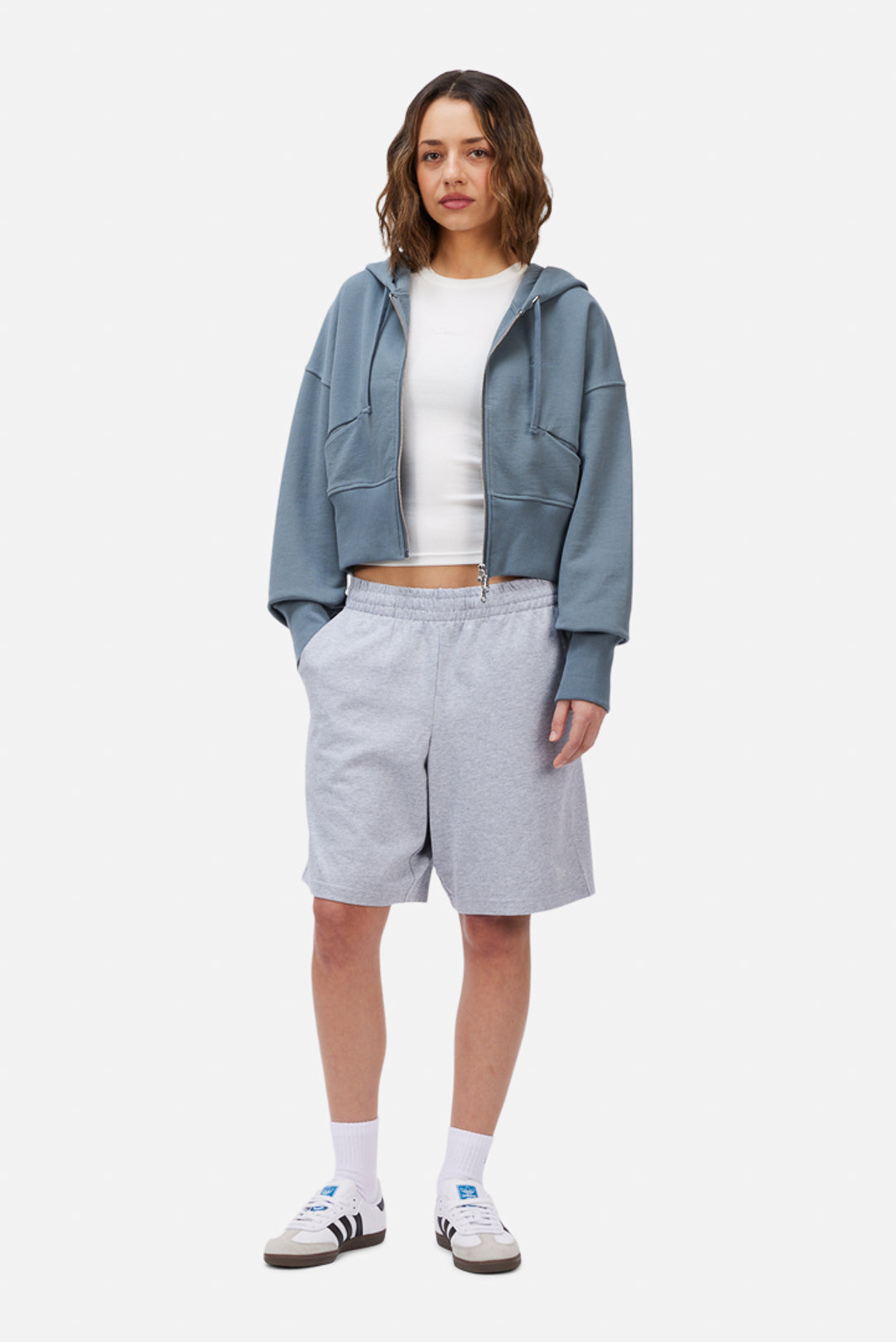 Womens Cropped Zip Hoodie