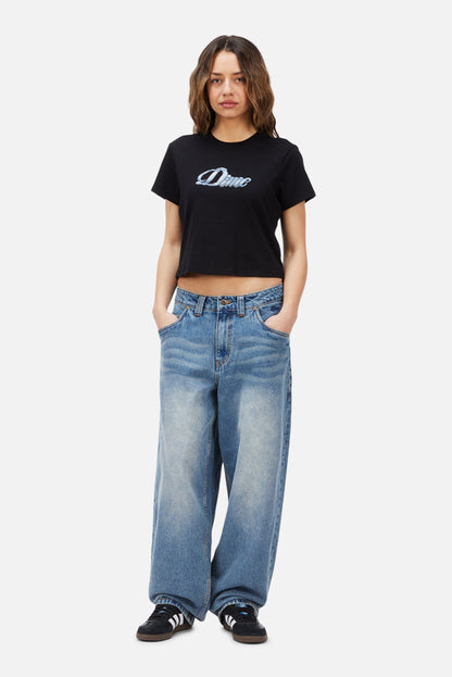 Womens Cursive Denim Tee