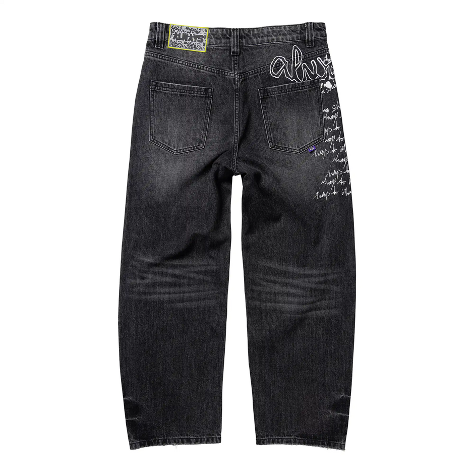 Always Do What You Should Do Waza Jeans — Washed Black