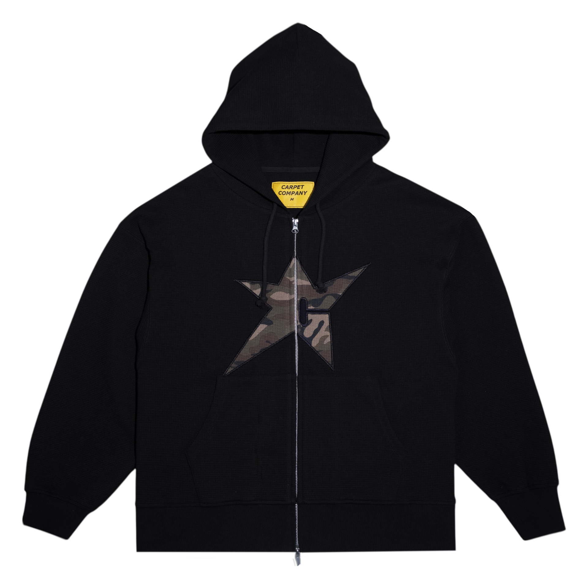 トップス CARPET COMPANY THERMAL ZIP HOODIE BLACK carpet-c-star-thermal-zip-