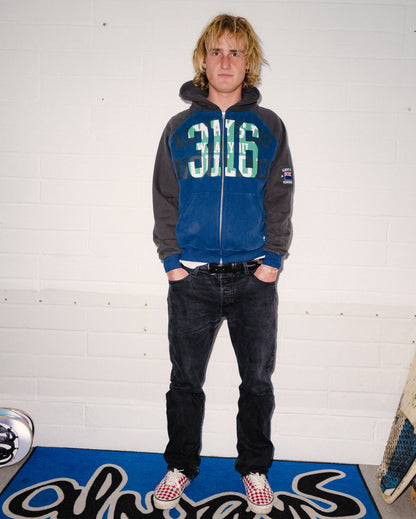 Jersey Raglan Zip Hoodie