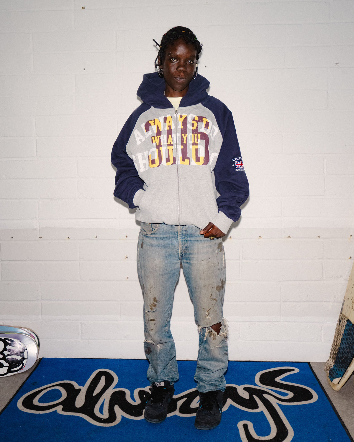 Jersey Raglan Zip Hoodie
