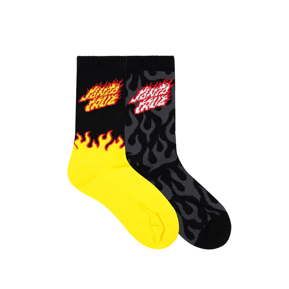 Flaming Stack Crew Socks - 2 Pack (Youth)