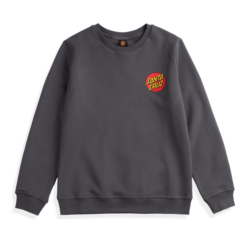 Classic Dot Chest Crewneck Youth Charcoal