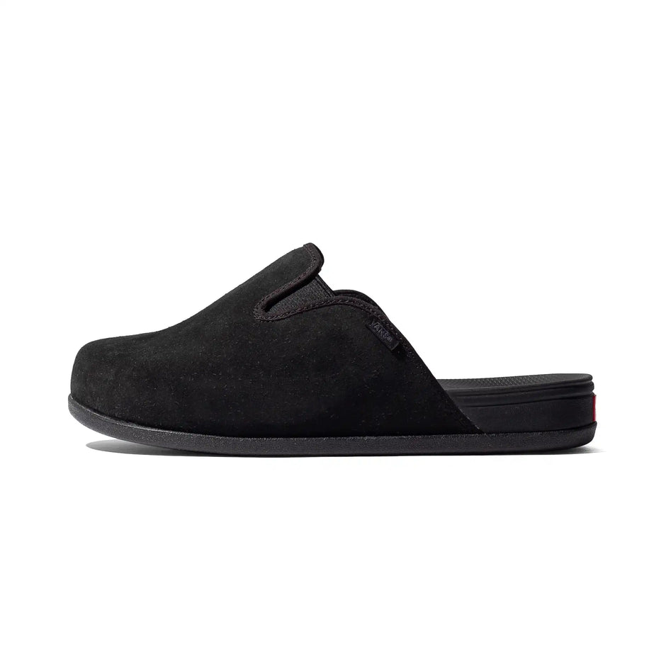 Vans MTE Harbor Mule VR3 in Black, side view showing the black closed toe and open heel.