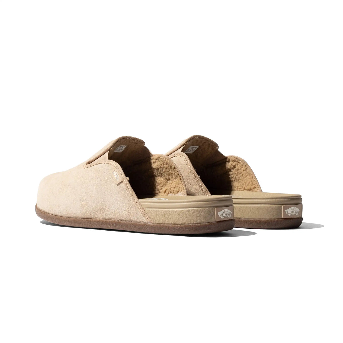 Vans MTE Harbor Mule VR3 in Khaki, rear angled view showing the open heels and lining.