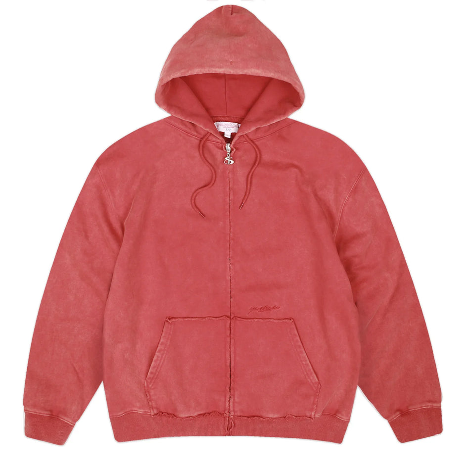 Raw Edge Zip Hoodie